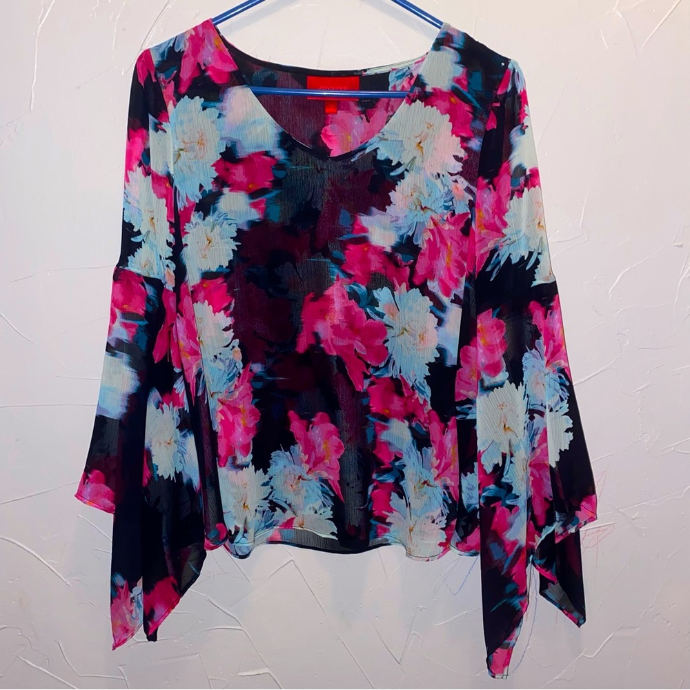 Jennifer Lopez Bell Sleeve Chiffon Top